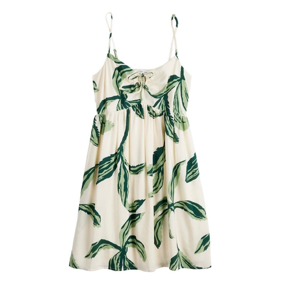 Leaf Print Spaghetti Strap Dress